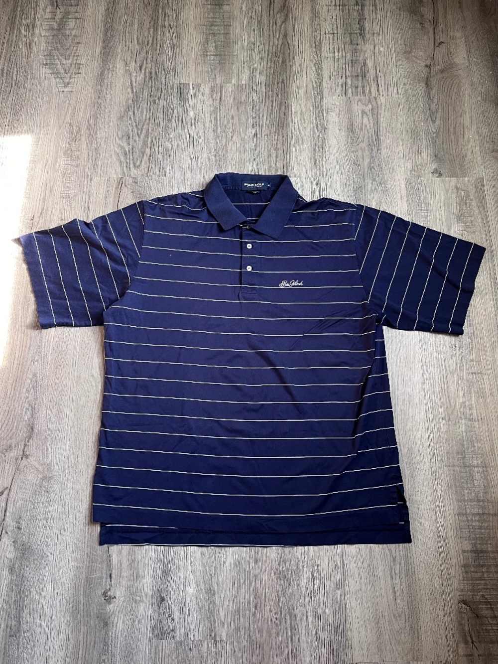 Polo Golf Ralph Lauren Polo Shirt Mens XL Blue Striped Sea Island Pima Cotton